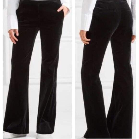 Theory Women's Demitria 4 CL Stretch Velvet 3 Pant Pants Black 00 NWT 395 - Picture 1 of 11
